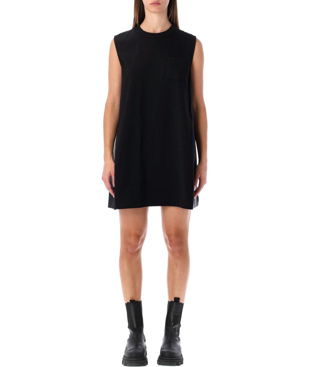 SACAI Черное хлопковое платье, фото 2