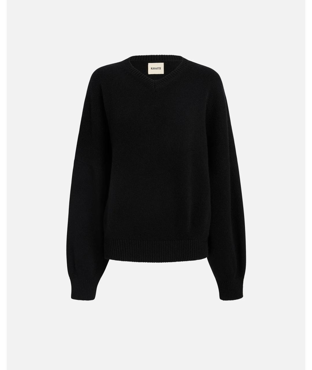 KHAITE Черный кашемировый джемпер / свитер, фото 5