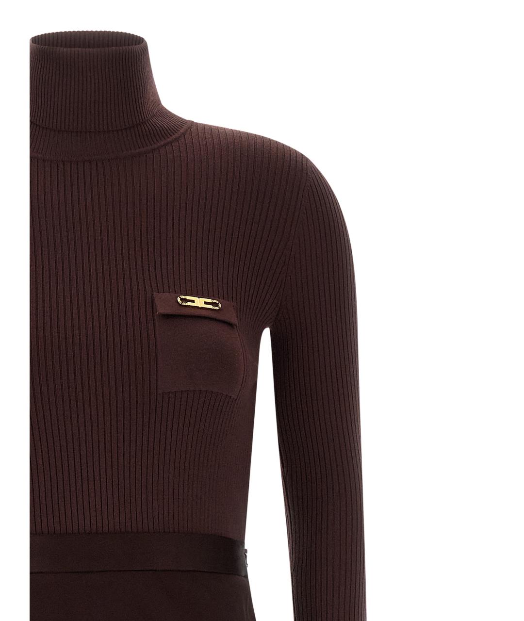 ELISABETTA FRANCHI Бордовое платье, фото 2