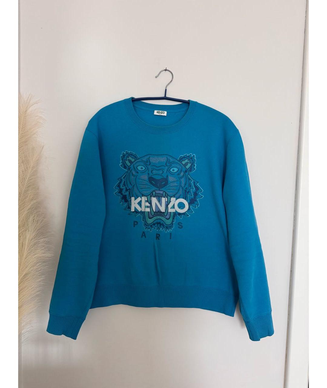 KENZO Голубой хлопковый джемпер / свитер, фото 7