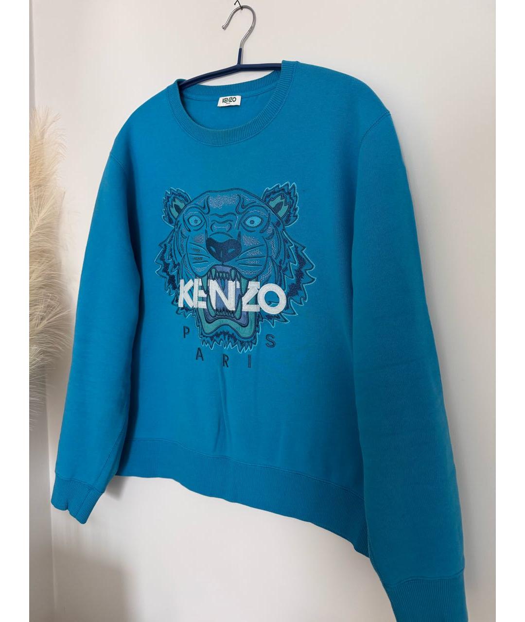 KENZO Голубой хлопковый джемпер / свитер, фото 2