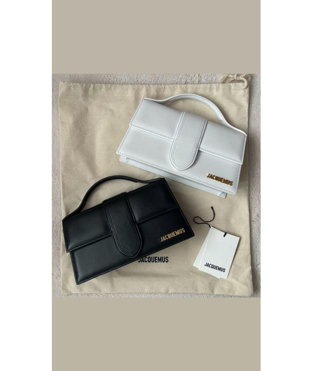 JACQUEMUS Белая кожаная сумка через плечо, фото 2