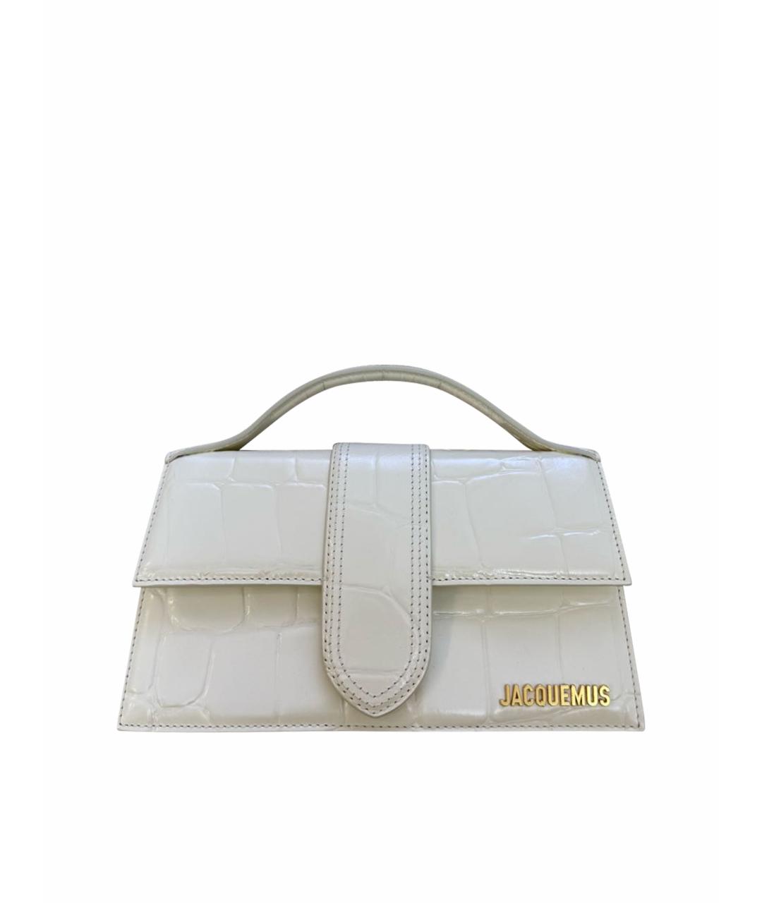 JACQUEMUS Бежевая кожаная сумка через плечо, фото 1