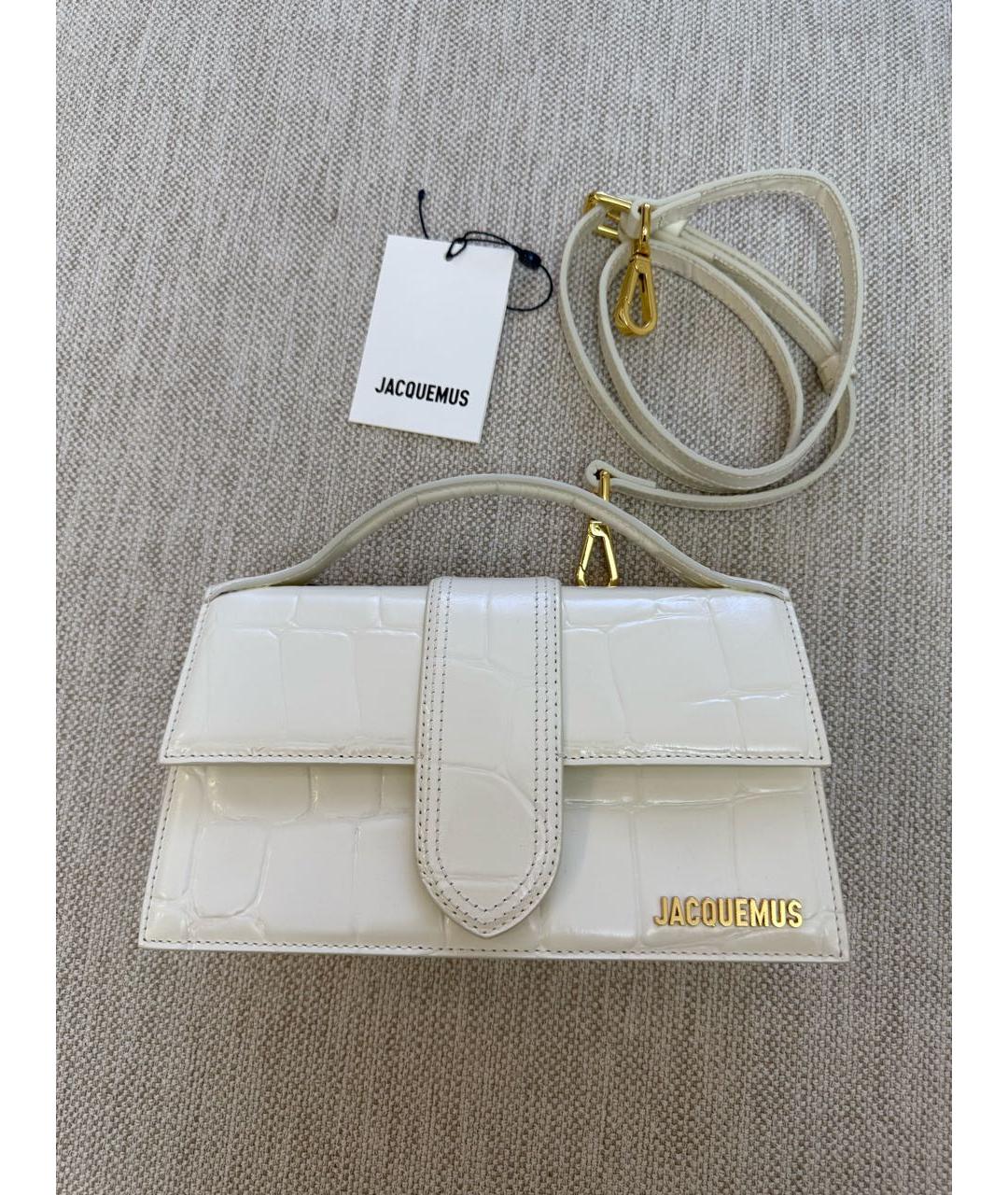 JACQUEMUS Бежевая кожаная сумка через плечо, фото 4