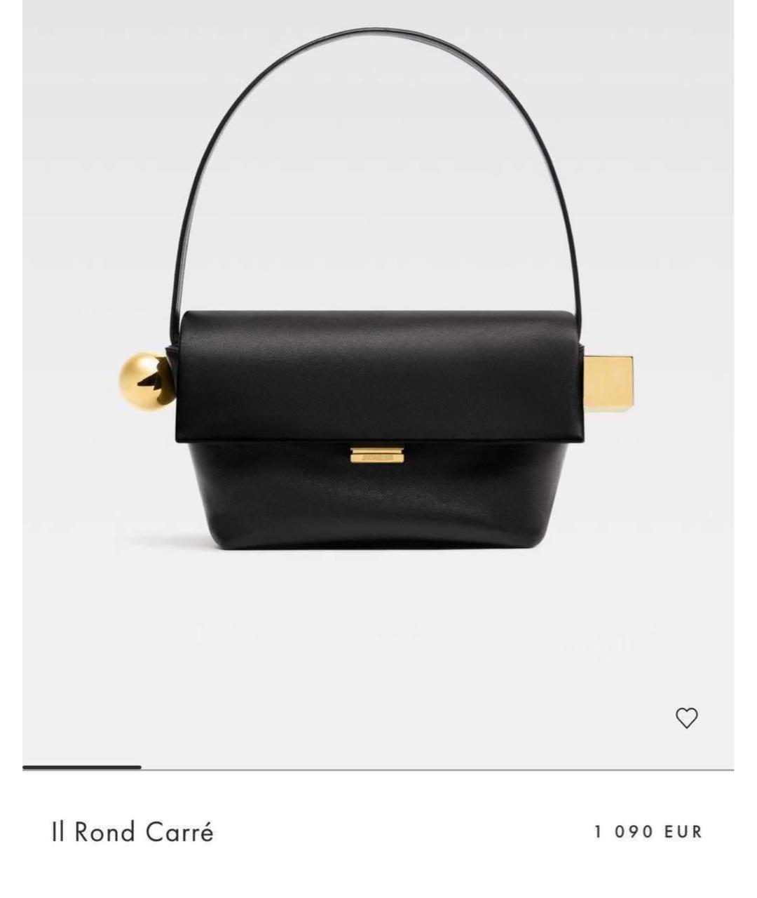 JACQUEMUS Черная кожаная сумка через плечо, фото 4