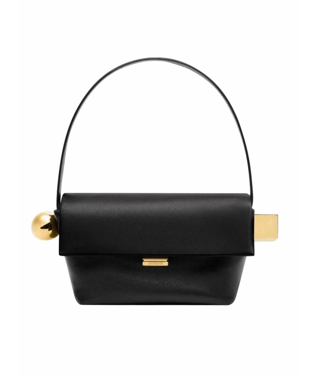 JACQUEMUS Черная кожаная сумка через плечо, фото 1