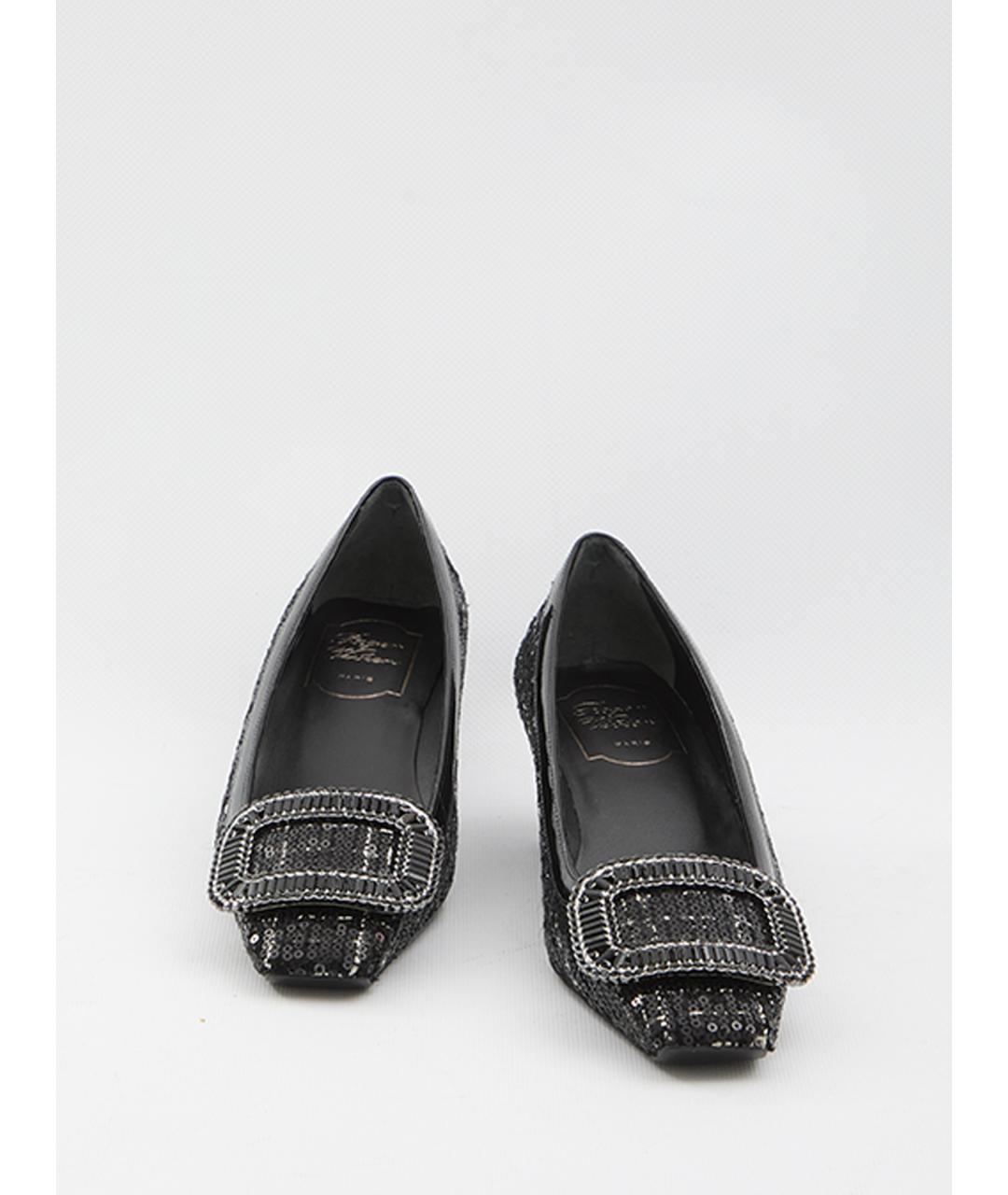 ROGER VIVIER Черные кожаные туфли, фото 4