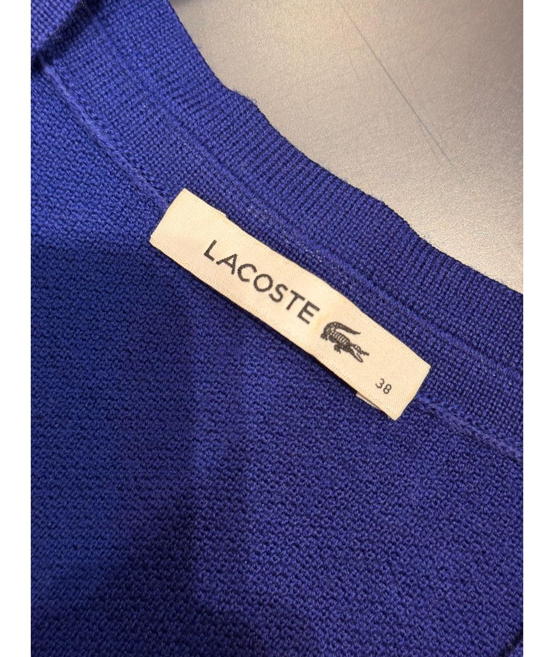LACOSTE Синий шерстяной джемпер / свитер, фото 3