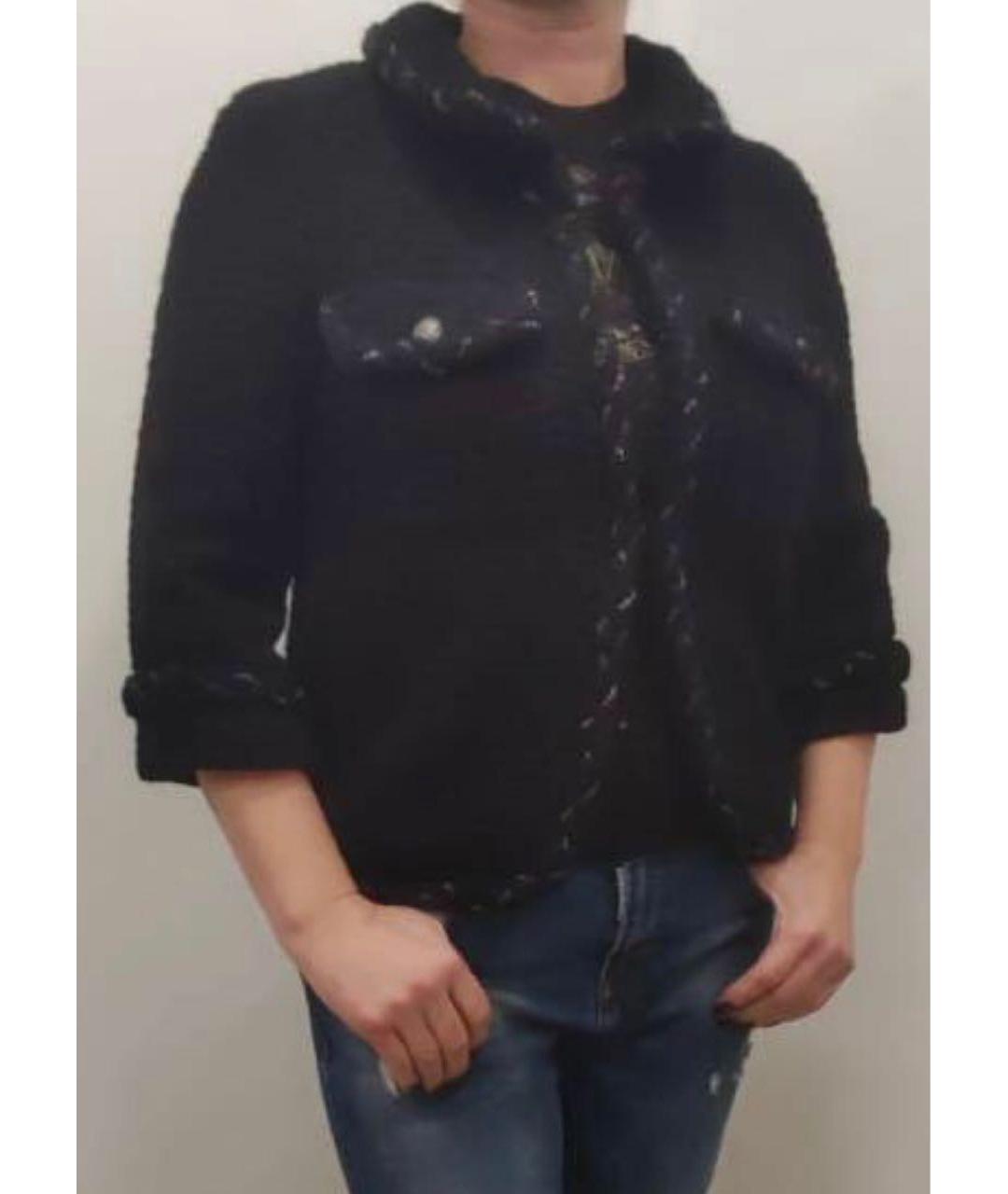 CHANEL Черный твидовый жакет/пиджак, фото 7