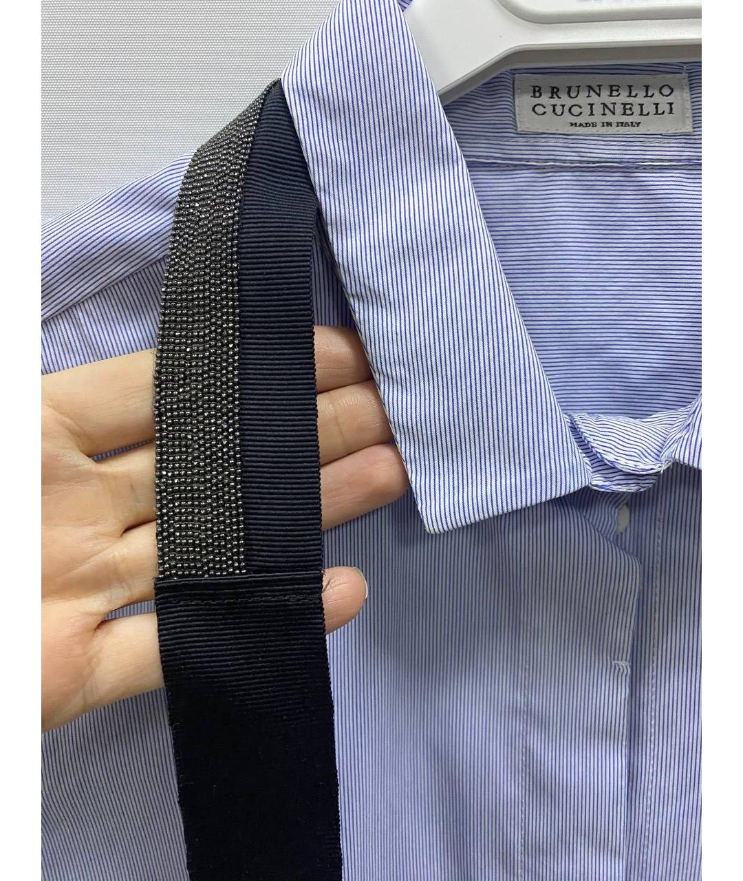 BRUNELLO CUCINELLI Голубая хлопковая рубашка, фото 4