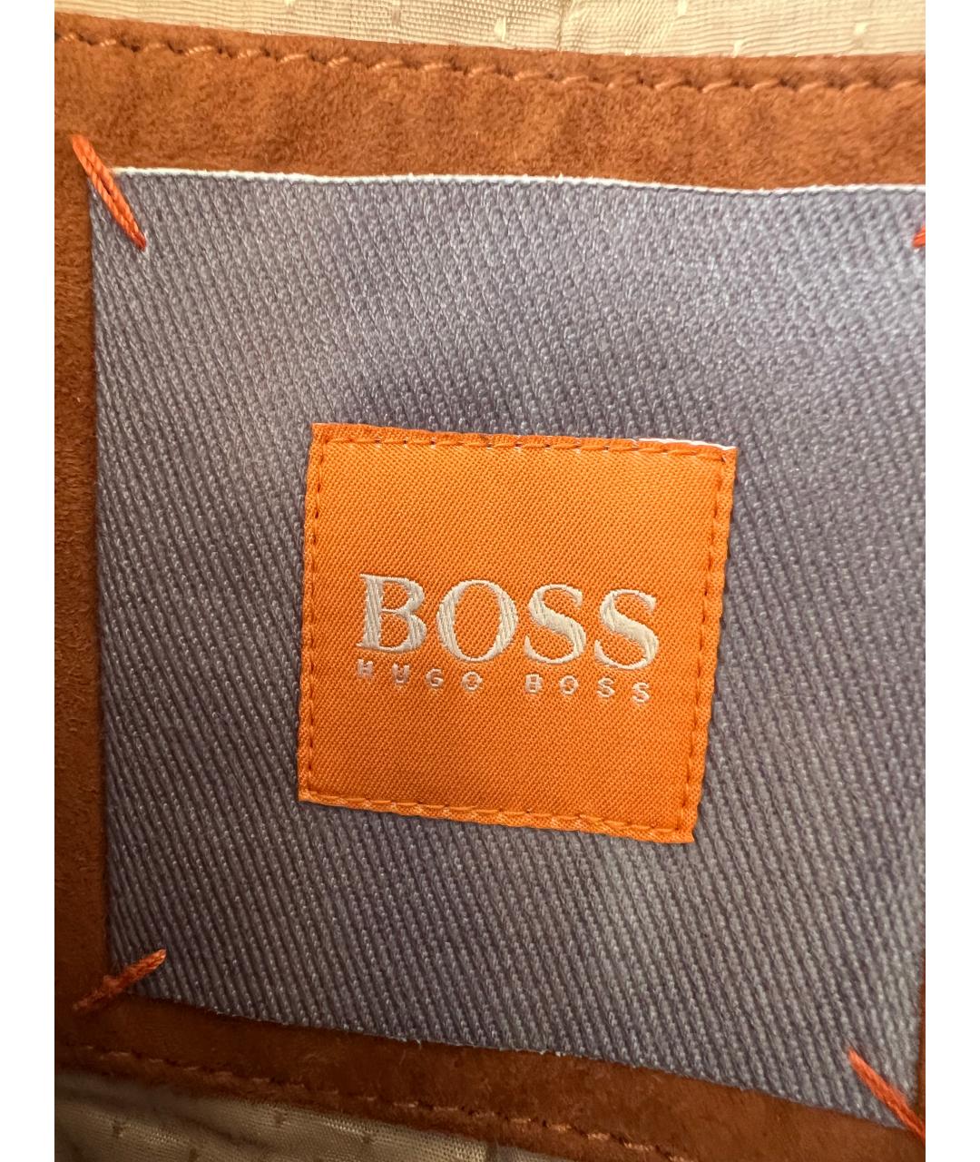 HUGO BOSS Коричневый замшевый тренч/плащ, фото 3