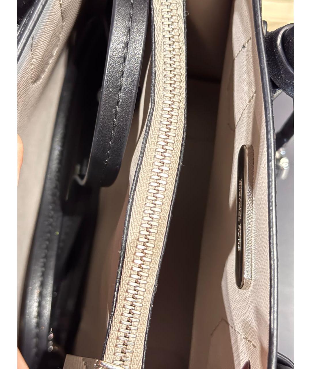 MICHAEL KORS Черная кожаная сумка с короткими ручками, фото 4