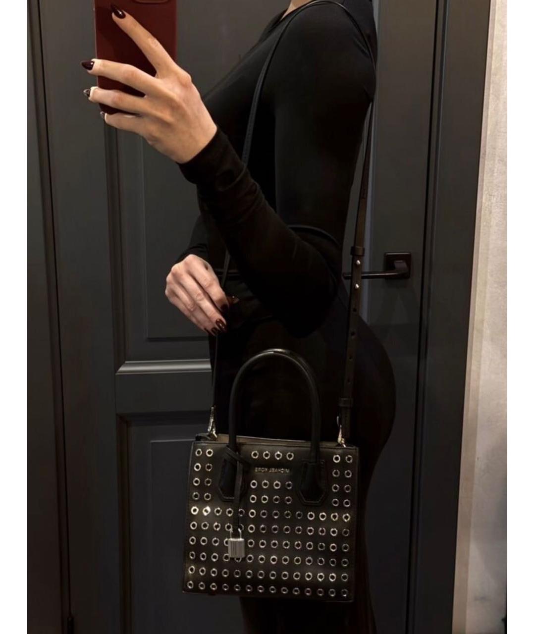 MICHAEL KORS Черная кожаная сумка с короткими ручками, фото 7