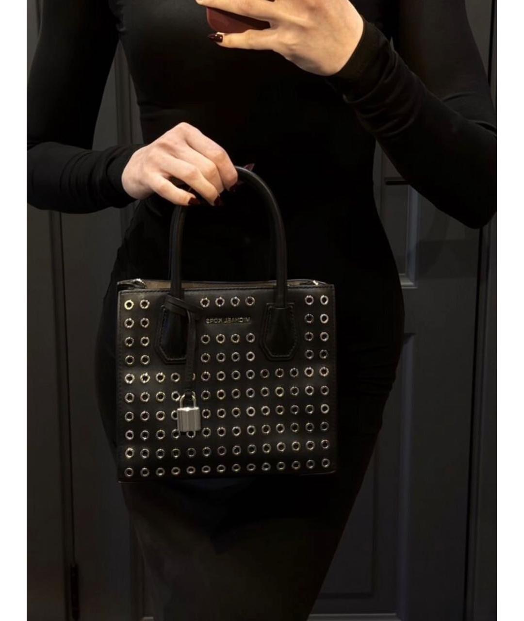 MICHAEL KORS Черная кожаная сумка с короткими ручками, фото 8