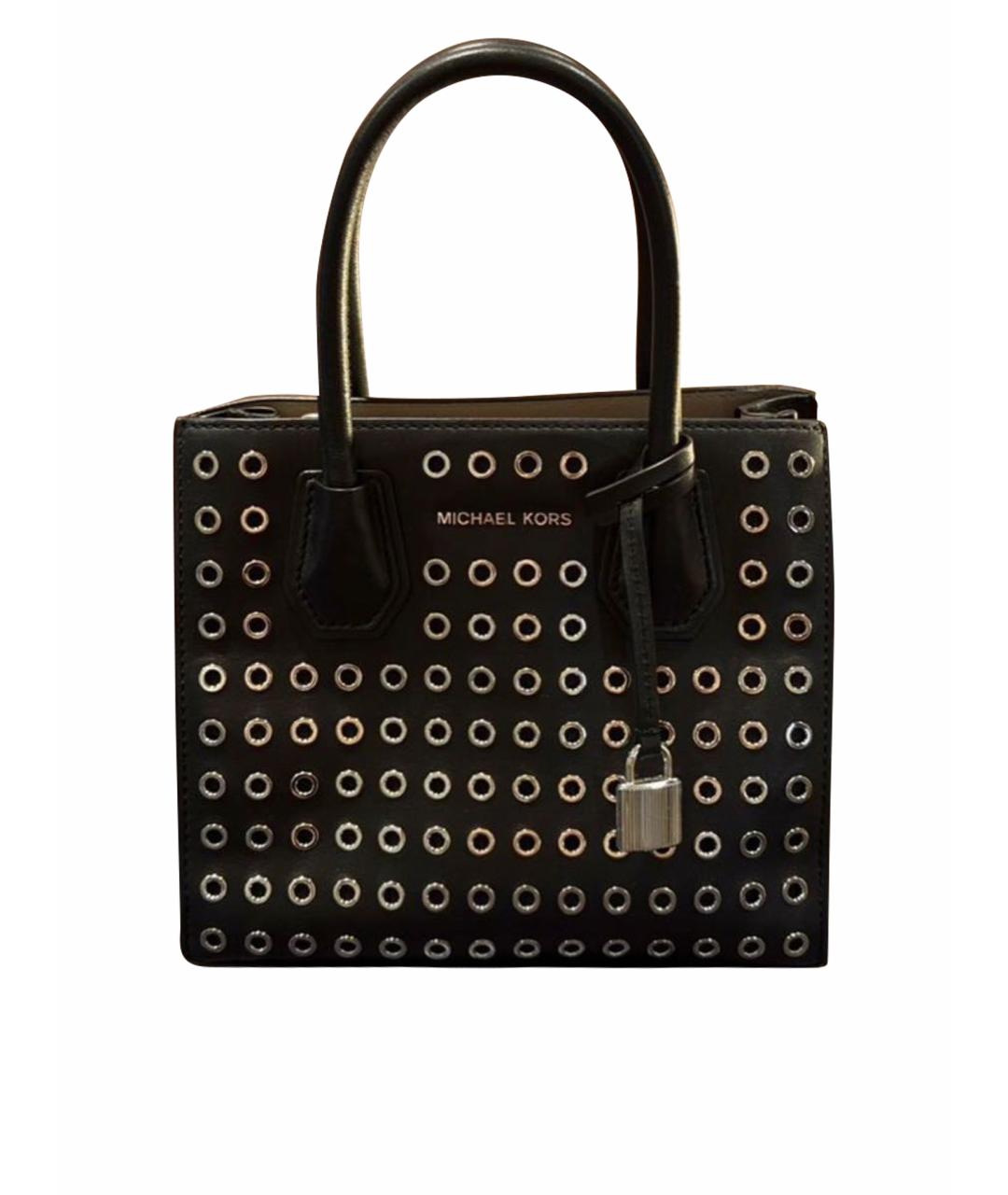 MICHAEL KORS Черная кожаная сумка с короткими ручками, фото 1