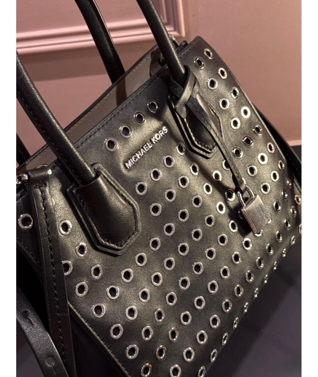 MICHAEL KORS Черная кожаная сумка с короткими ручками, фото 2