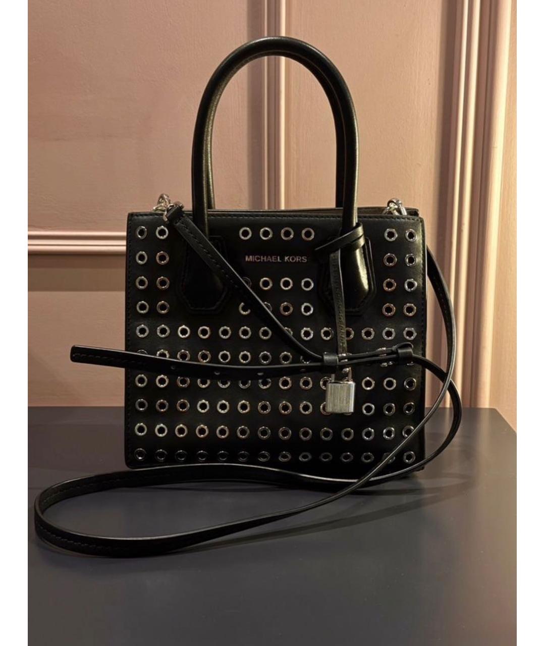 MICHAEL KORS Черная кожаная сумка с короткими ручками, фото 5