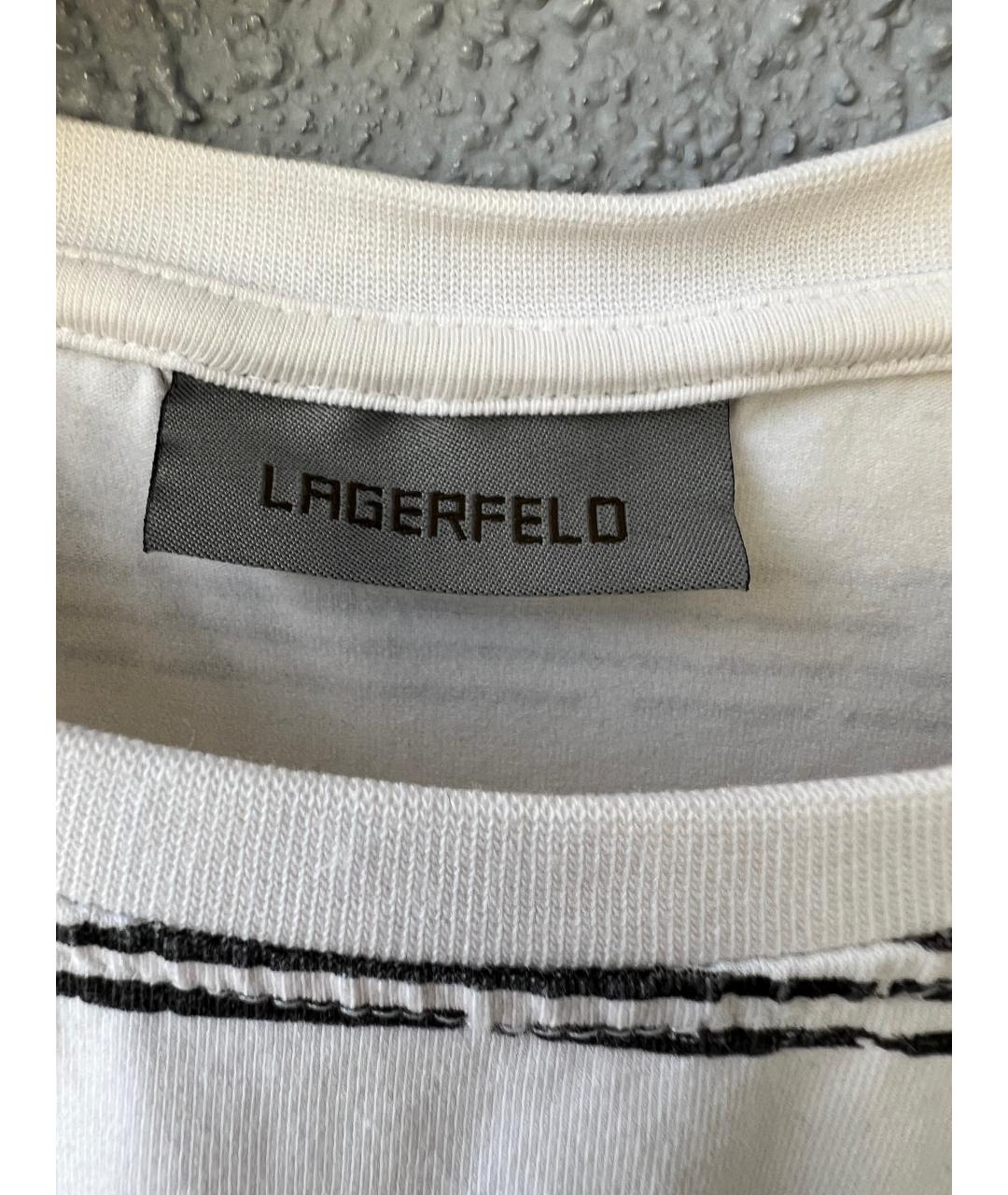 KARL LAGERFELD Белая хлопковая футболка, фото 3