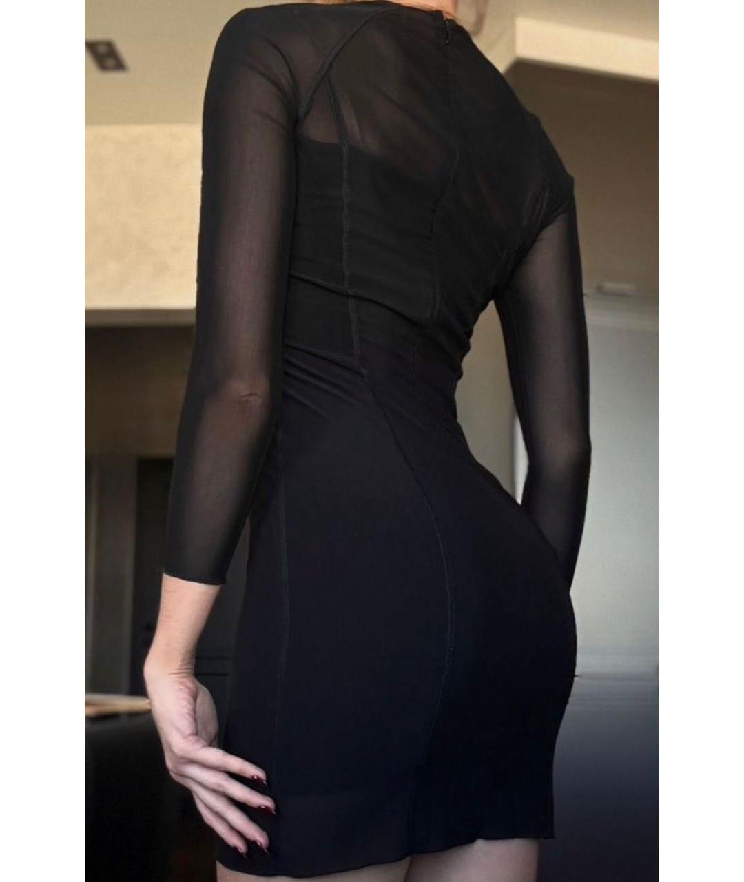 CALVIN KLEIN Черное вискозное коктейльное платье, фото 6