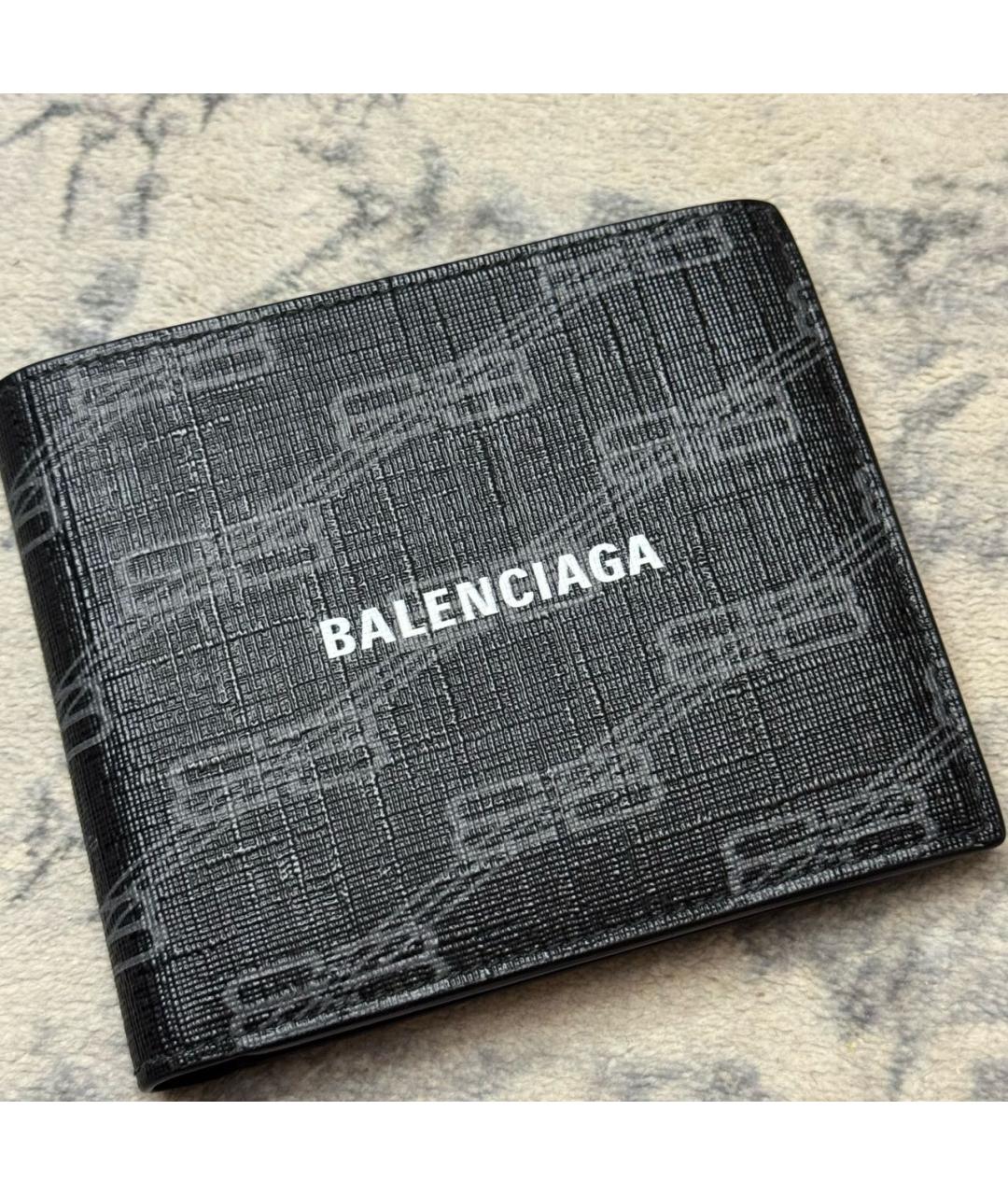 BALENCIAGA Черный кожаный кошелек, фото 8
