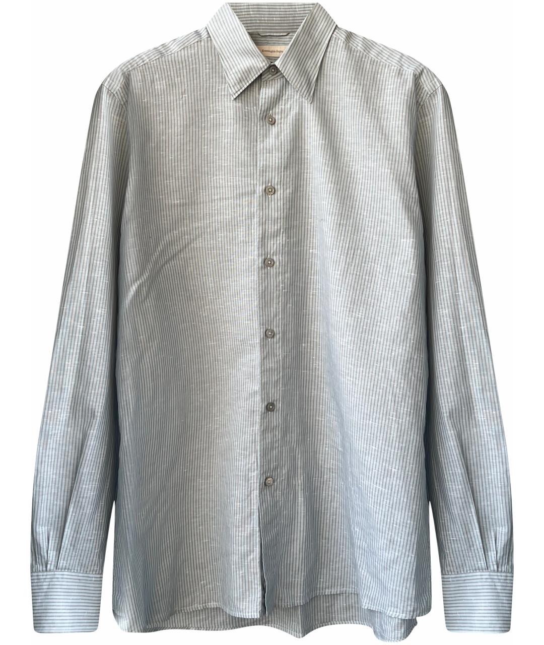 ERMENEGILDO ZEGNA XXX Голубая хлопковая классическая рубашка, фото 1