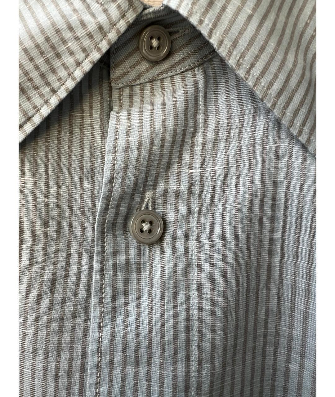 ERMENEGILDO ZEGNA XXX Голубая хлопковая классическая рубашка, фото 3