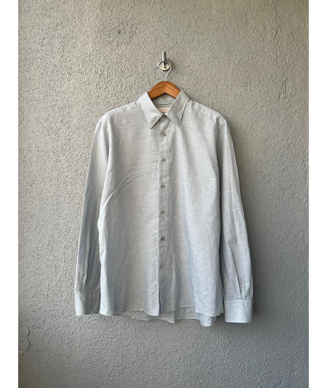 ERMENEGILDO ZEGNA XXX Голубая хлопковая классическая рубашка, фото 7