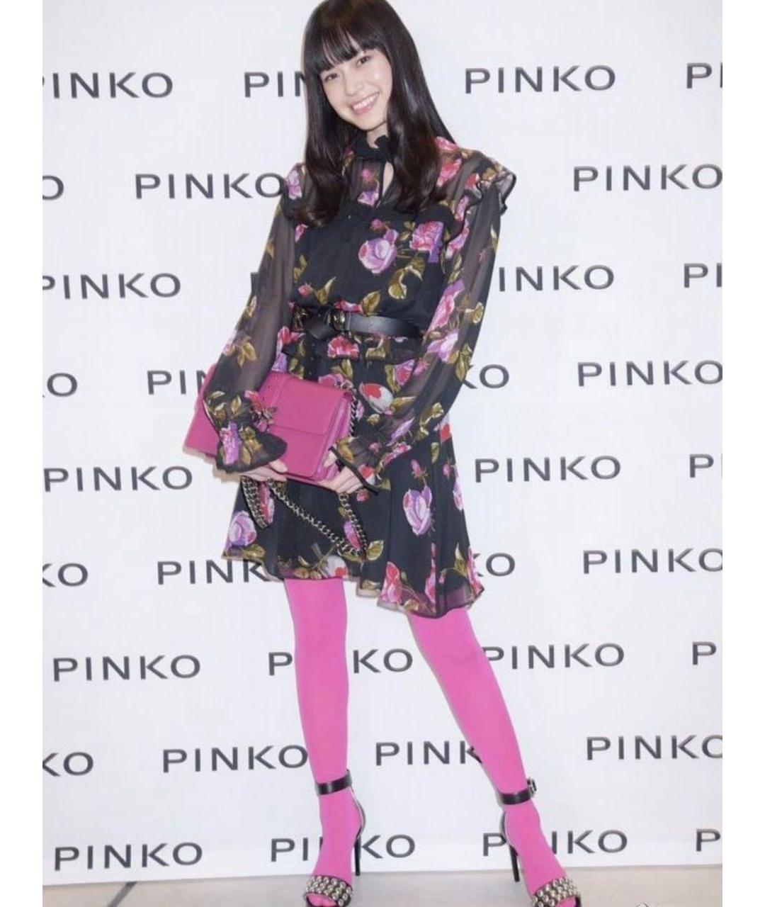 PINKO Черное вискозное коктейльное платье, фото 5