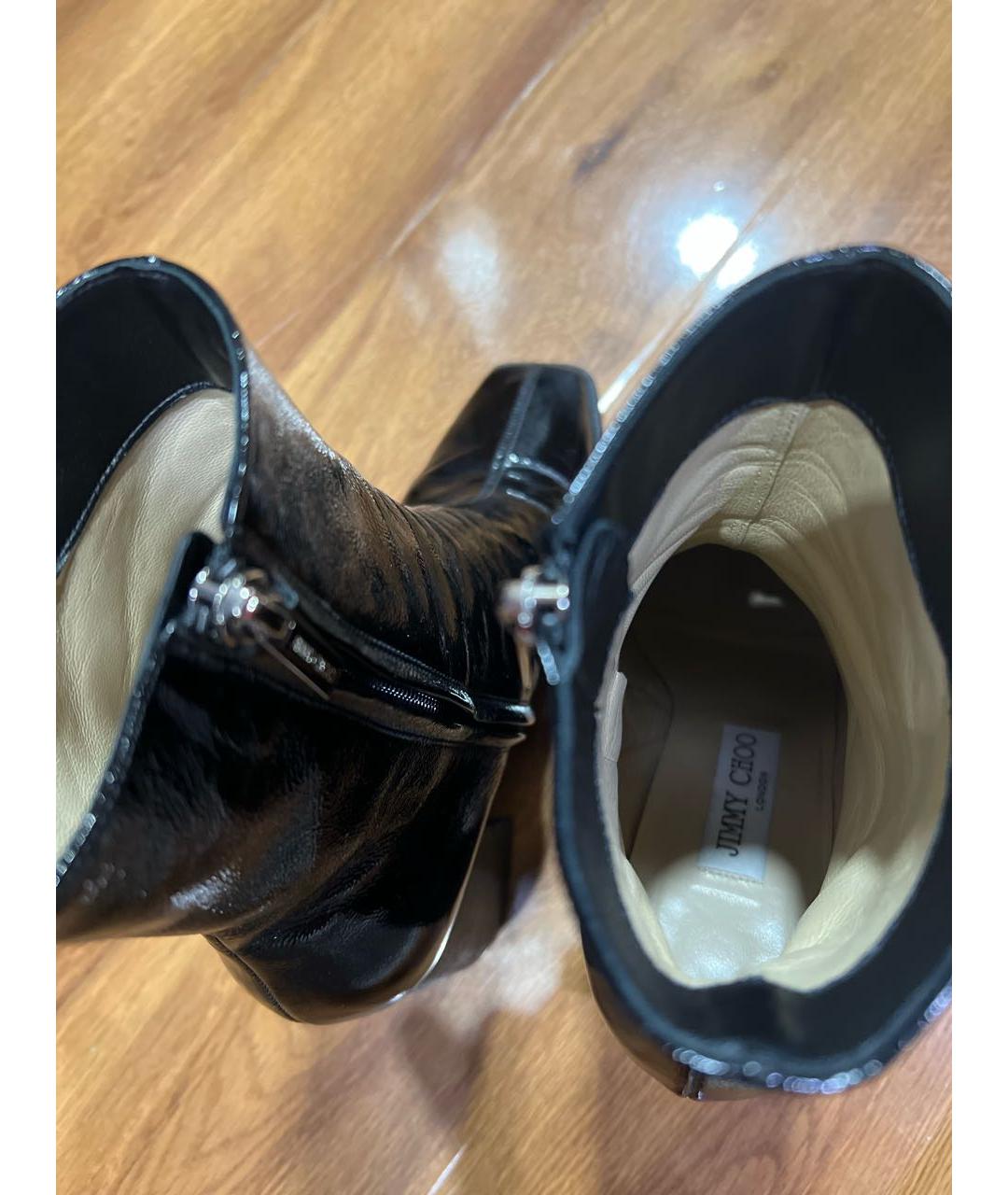 JIMMY CHOO Черные ботильоны из лакированной кожи, фото 3