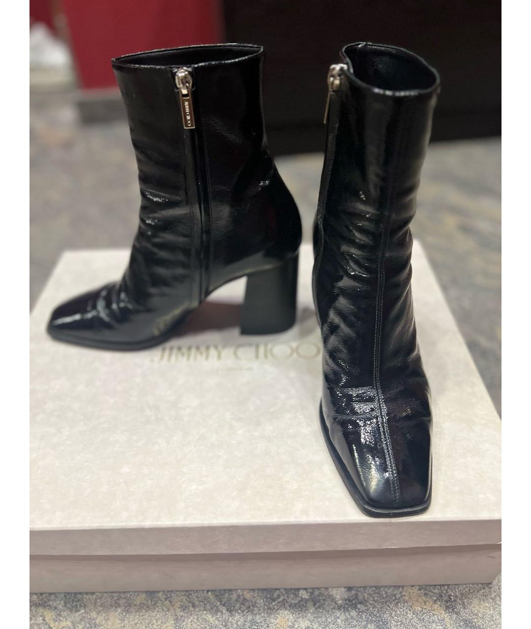 JIMMY CHOO Черные ботильоны из лакированной кожи, фото 2