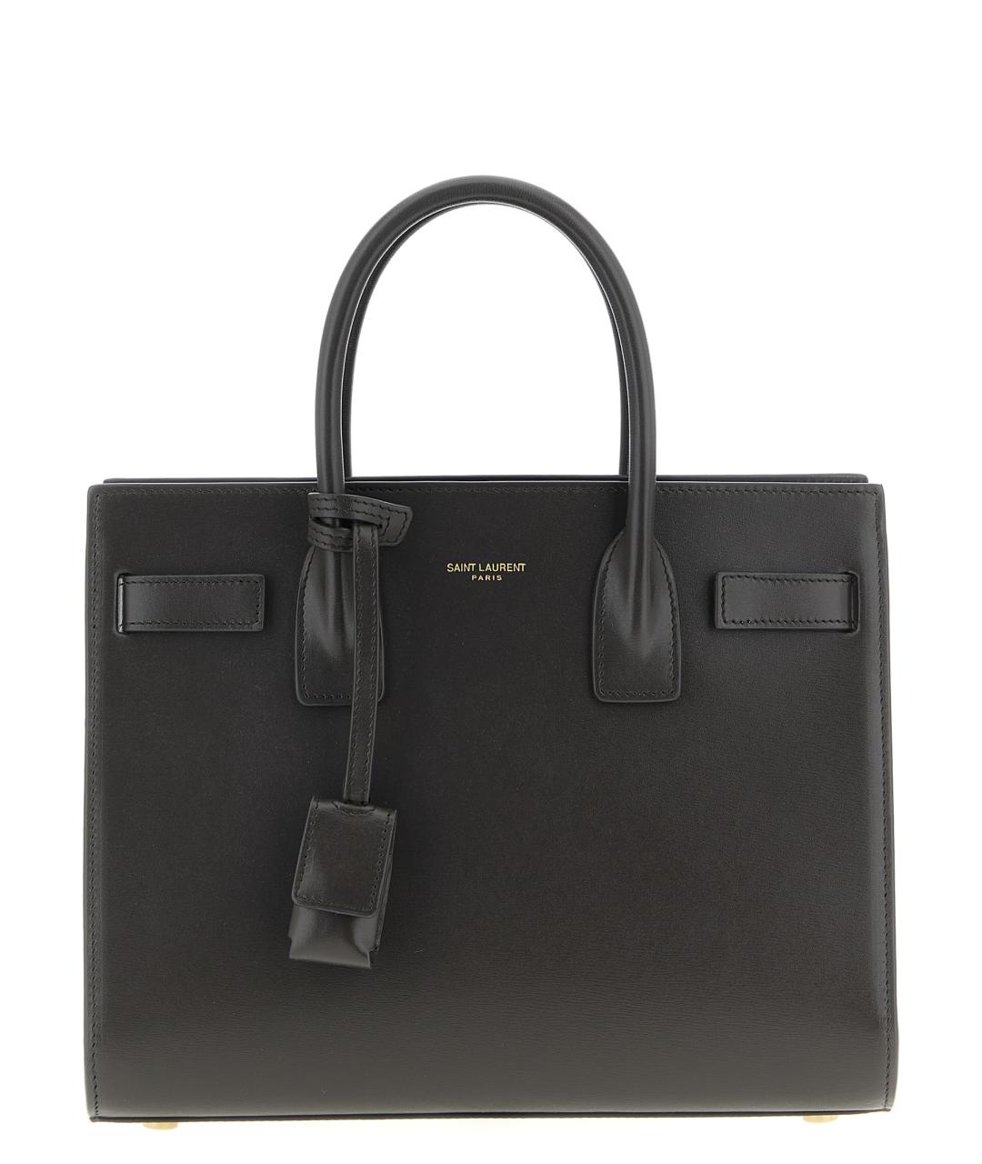 SAINT LAURENT Серая кожаная сумка тоут, фото 1