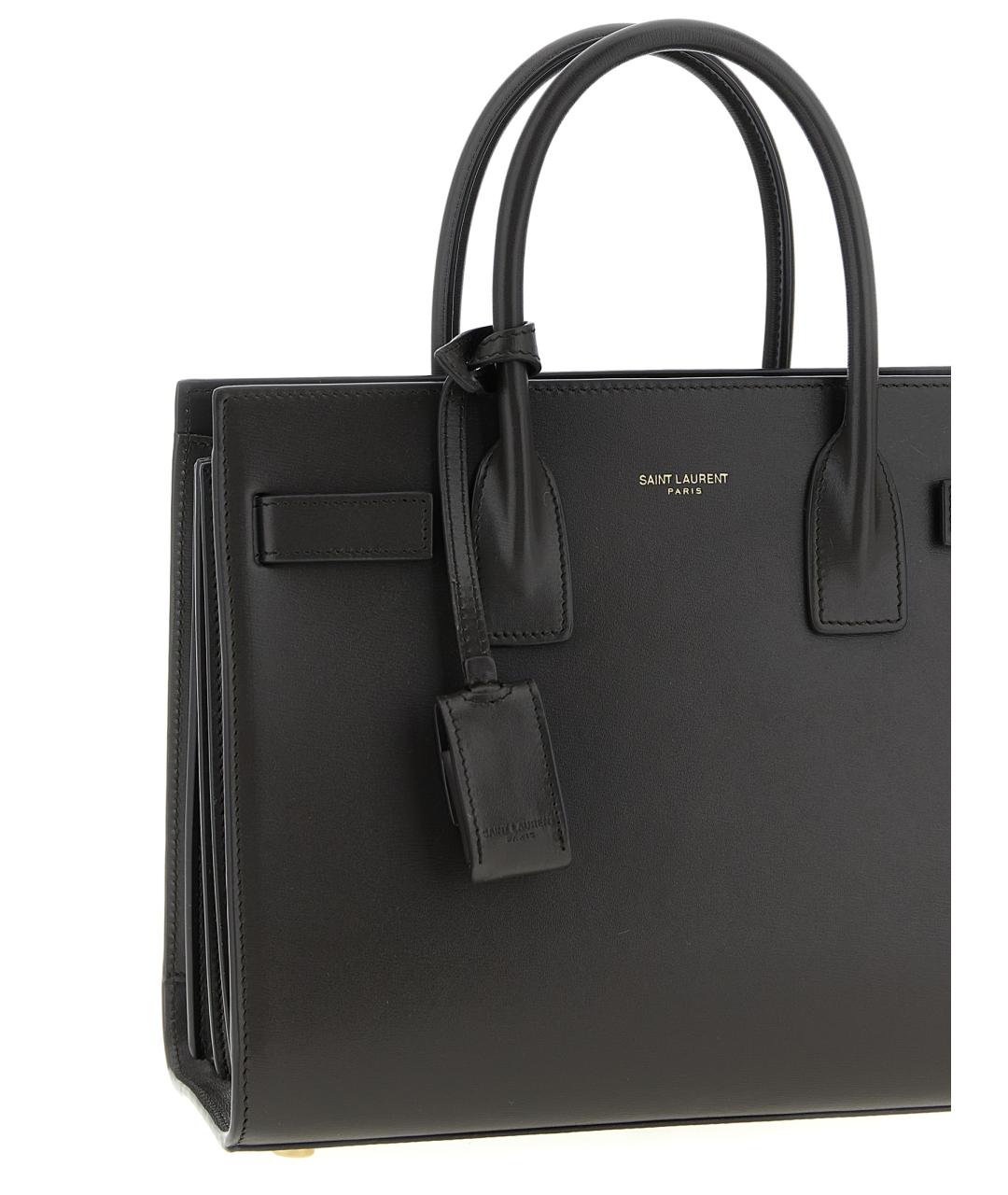 SAINT LAURENT Серая кожаная сумка тоут, фото 3