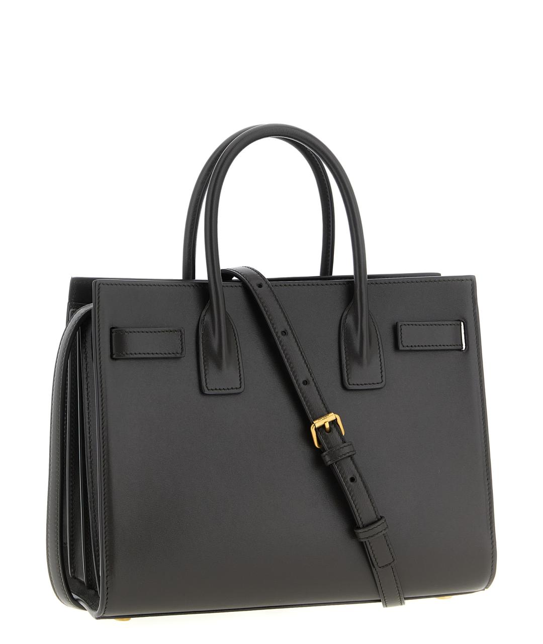 SAINT LAURENT Серая кожаная сумка тоут, фото 2