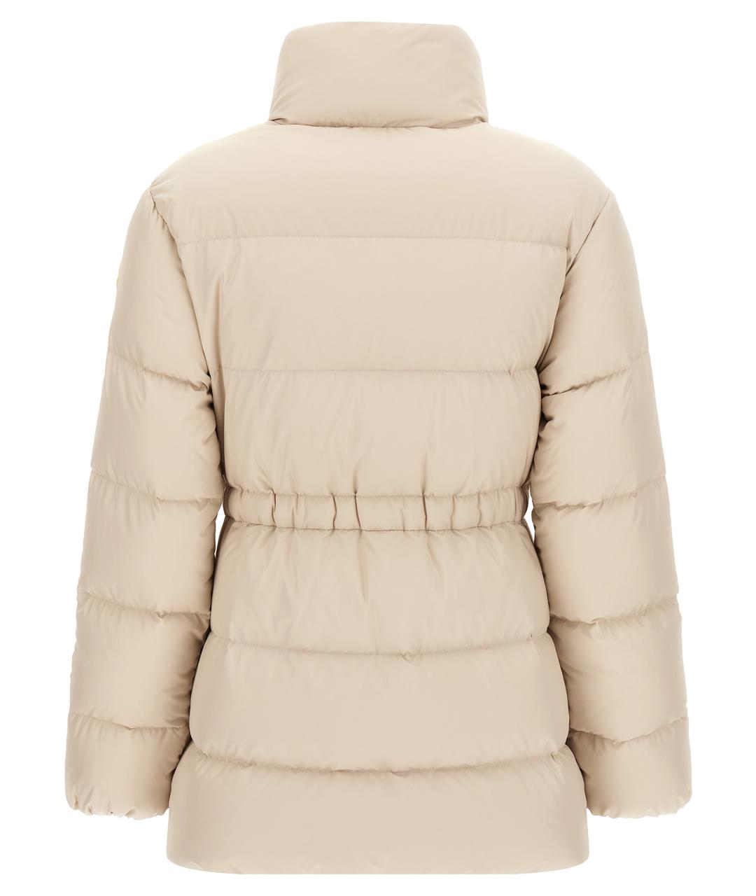 MONCLER Бежевый полиэстеровый пуховик, фото 2
