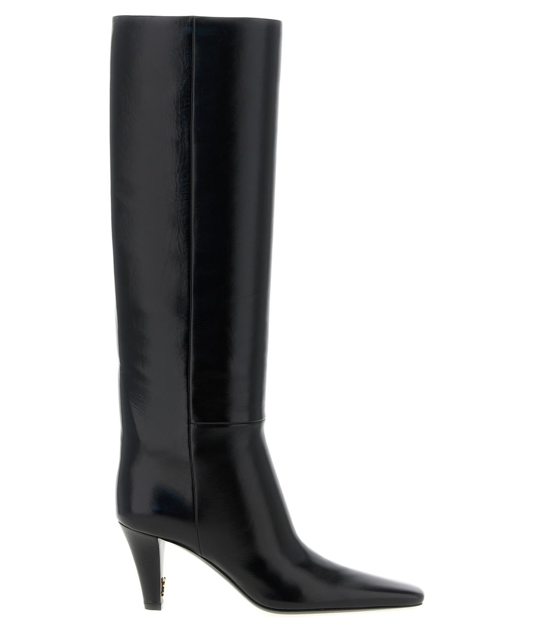 SAINT LAURENT Черные кожаные сапоги, фото 1