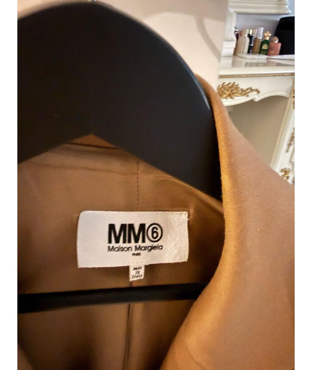 MM6 MAISON MARGIELA Коричневый хлопко-эластановый жакет/пиджак, фото 3