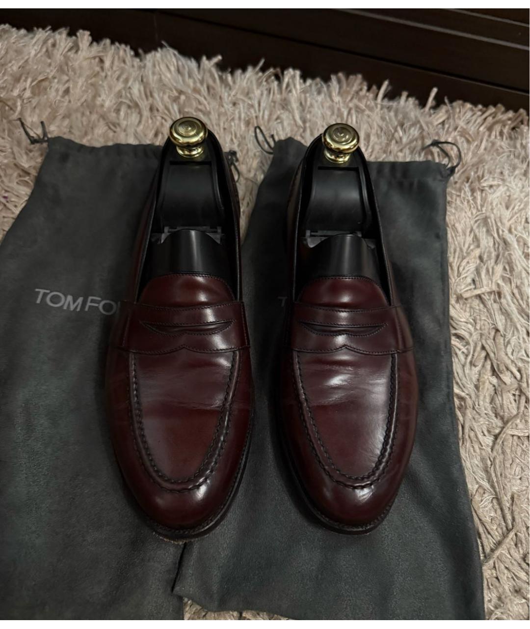 TOM FORD Коричневые кожаные лоферы, фото 5