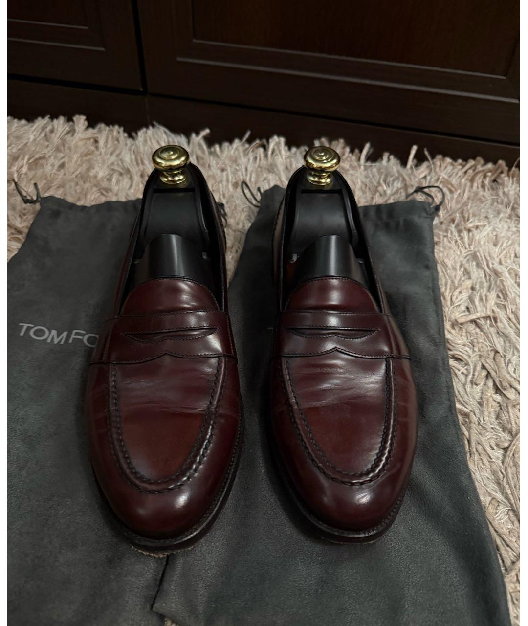 TOM FORD Коричневые кожаные лоферы, фото 4