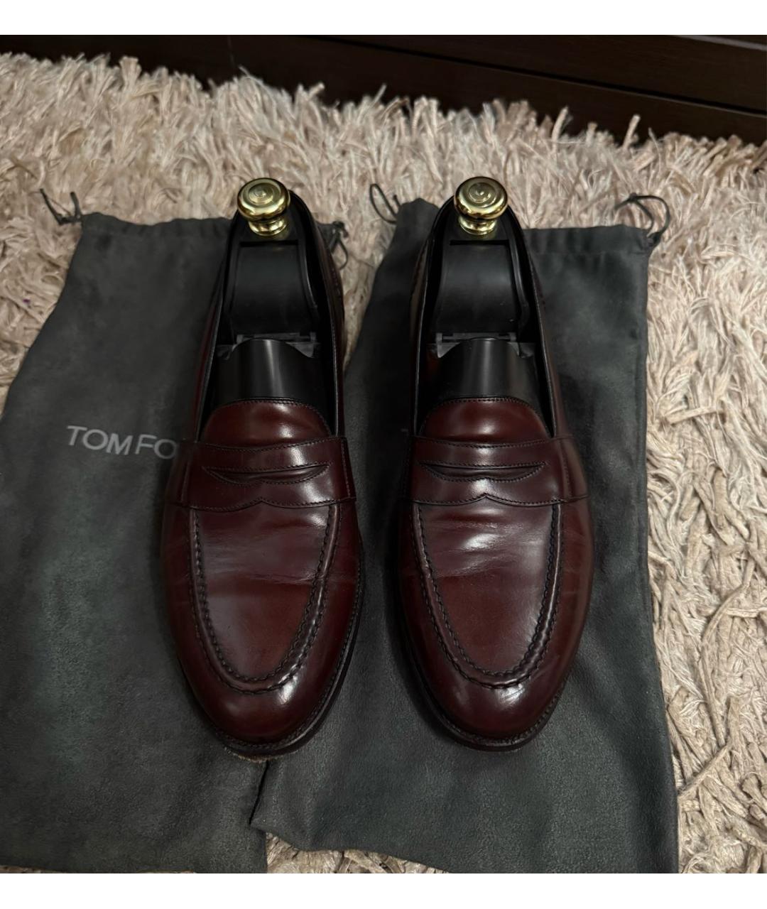 TOM FORD Коричневые кожаные лоферы, фото 3