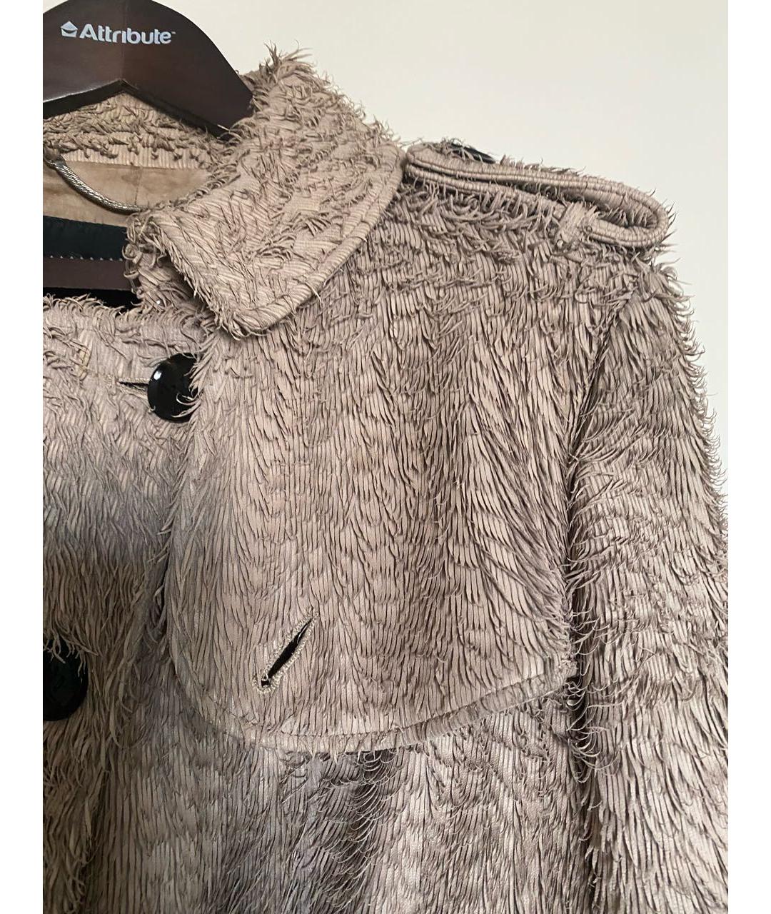 BURBERRY Бежевое кожаное пальто, фото 3