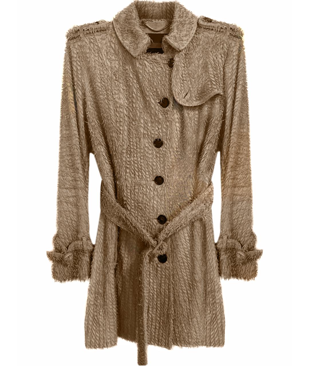 BURBERRY Бежевое кожаное пальто, фото 1