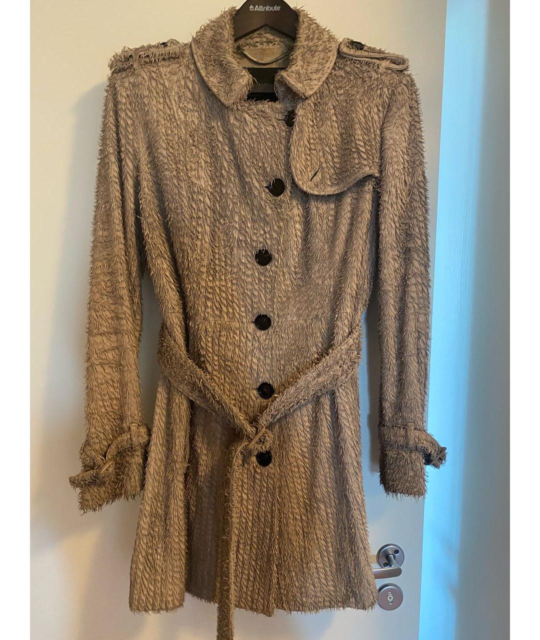 BURBERRY Бежевое кожаное пальто, фото 9