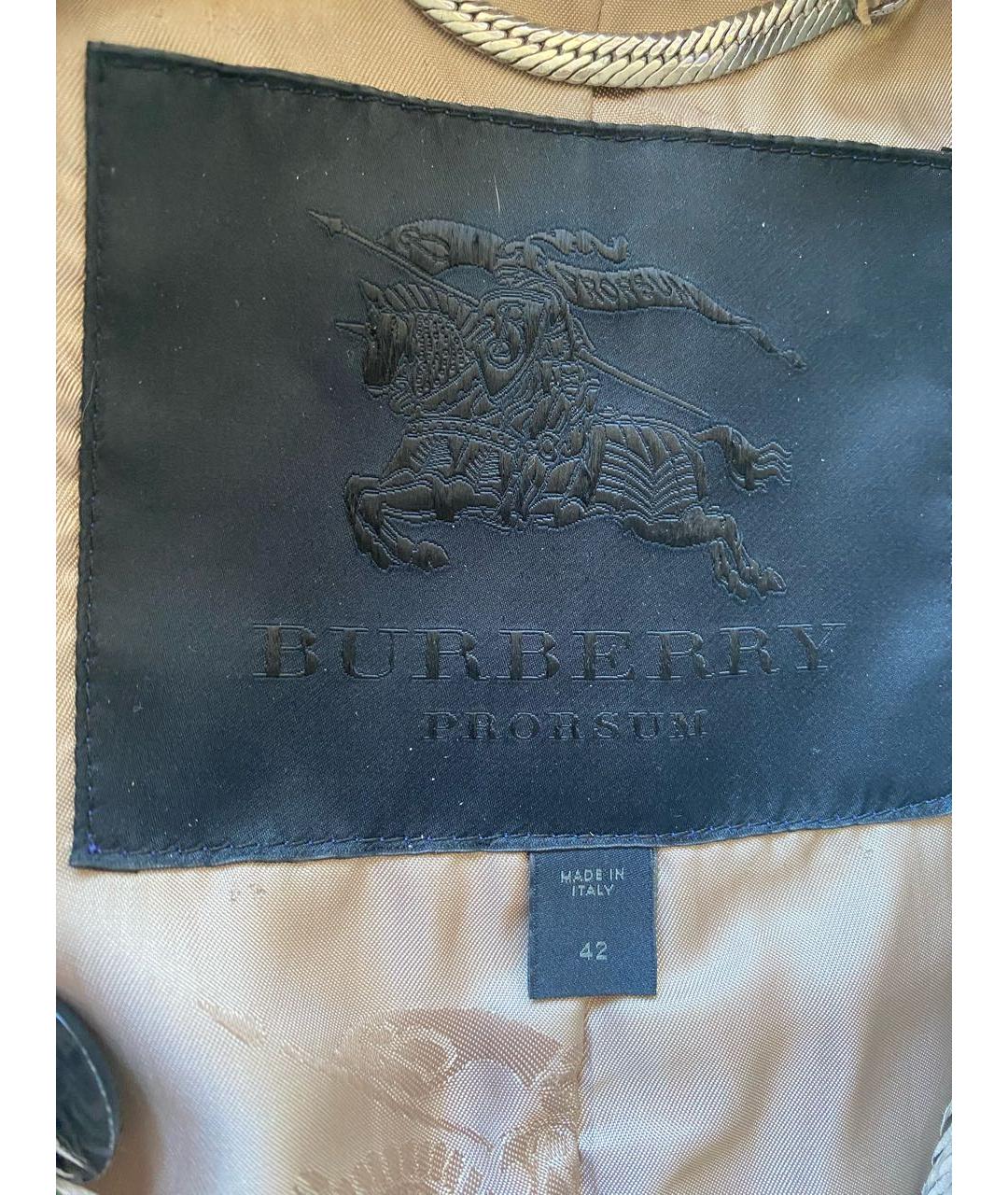 BURBERRY Бежевое кожаное пальто, фото 4