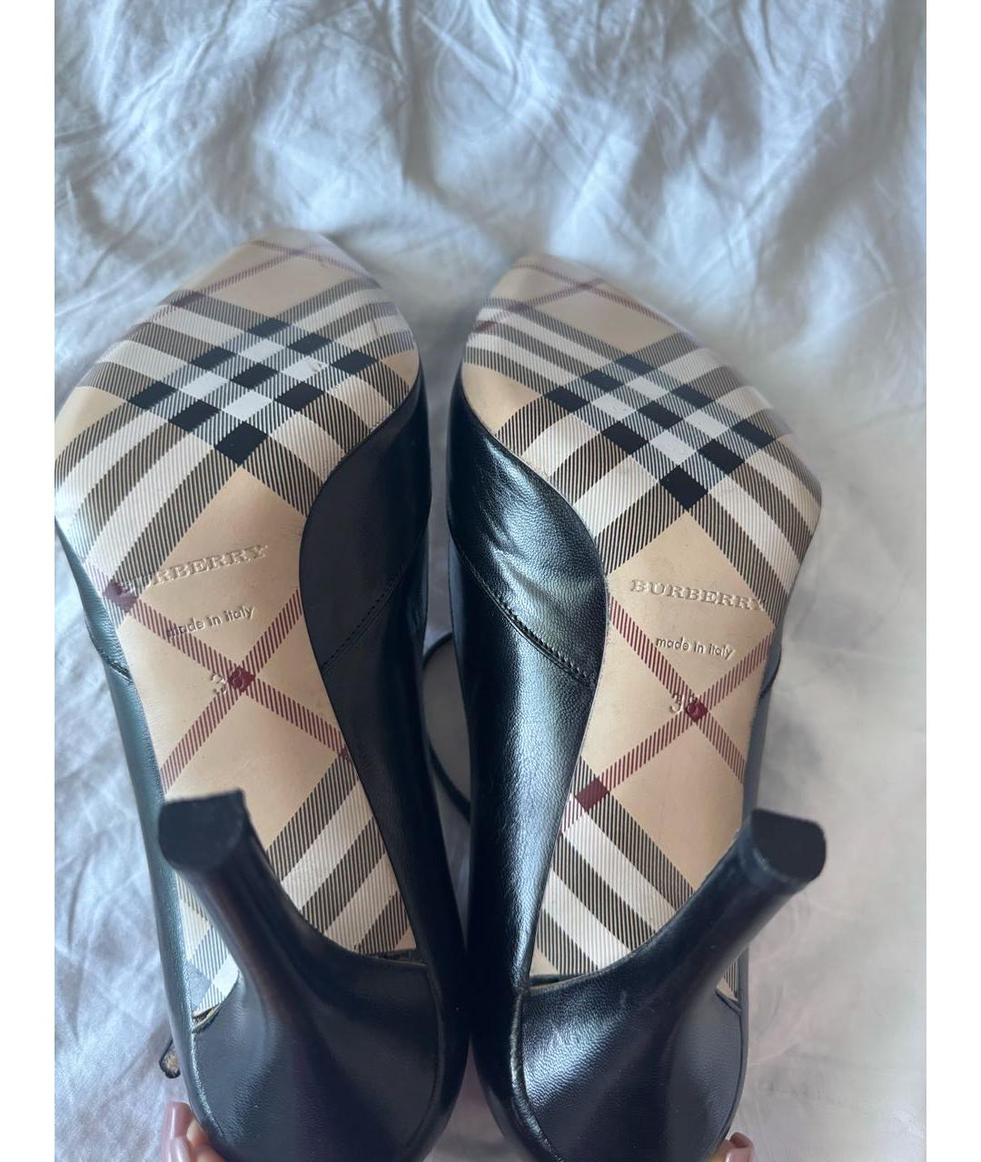BURBERRY Черные кожаные туфли, фото 6