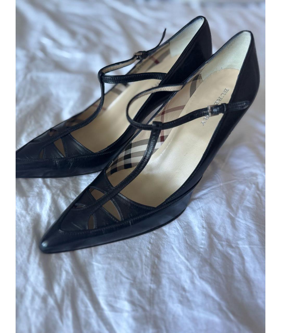 BURBERRY Черные кожаные туфли, фото 8