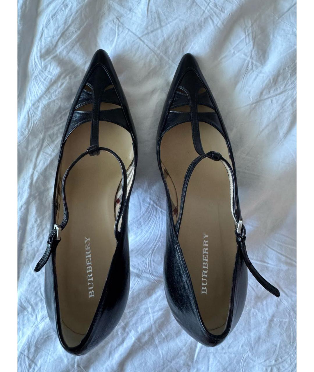 BURBERRY Черные кожаные туфли, фото 3