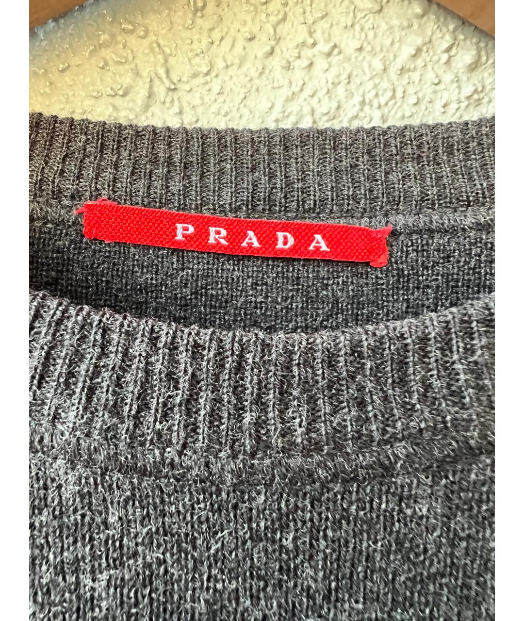 PRADA Черный шерстяной джемпер / свитер, фото 3