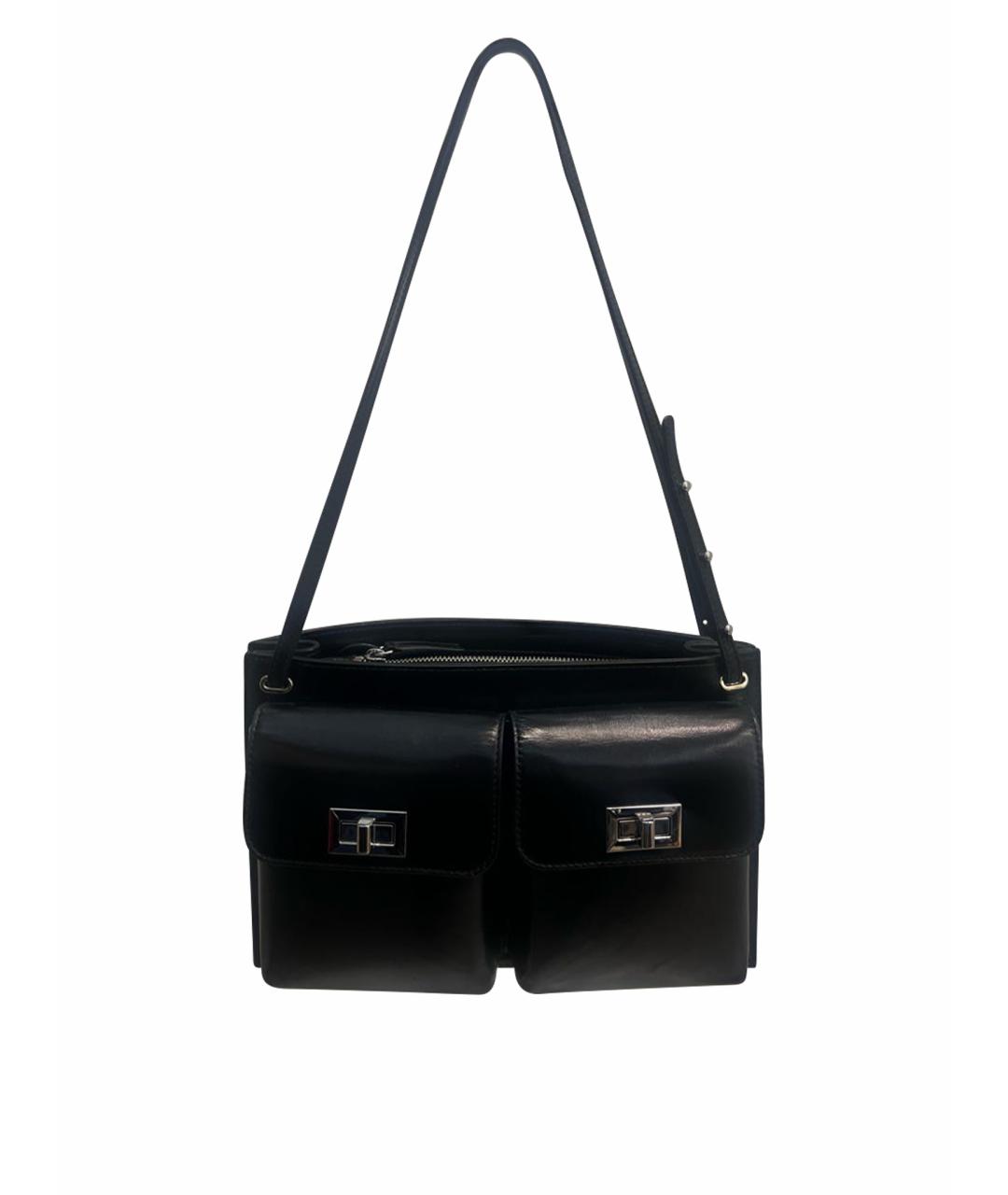BY FAR Черная кожаная сумка через плечо, фото 1