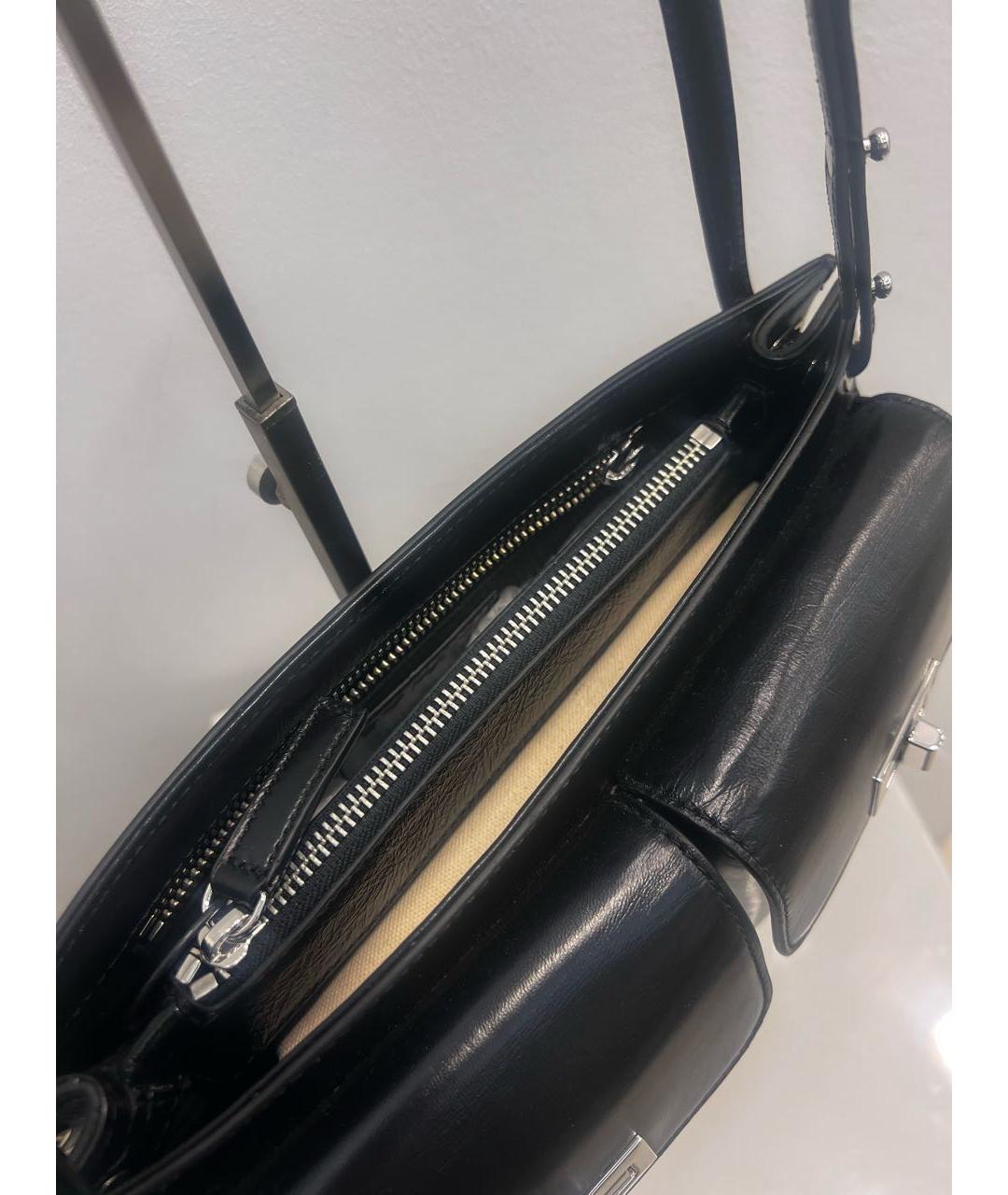 BY FAR Черная кожаная сумка через плечо, фото 3