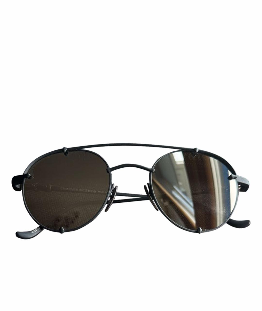 CHROME HEARTS Черные металлические солнцезащитные очки, фото 1